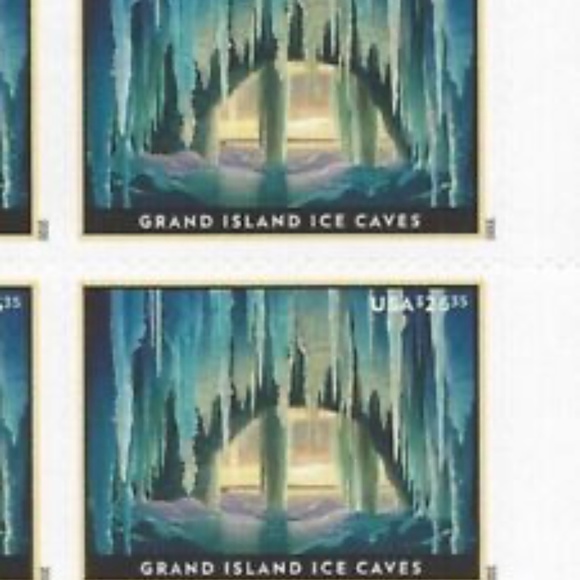 5430 Grand Island Ice Caves Priority Mail Express $26.35 P# Block of 4 - Picture 2 of 2